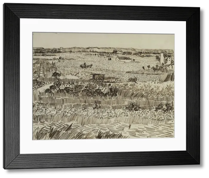 Framed Print : The Harvest in Provence (for Emile Bernard), 1888. Artist: Gogh, Vincent, van (1853-1890) Framed Print : The Harvest in Provence (for Emile Bernard), 1888. Artist: Gogh, Vincent, van (1853-1890)