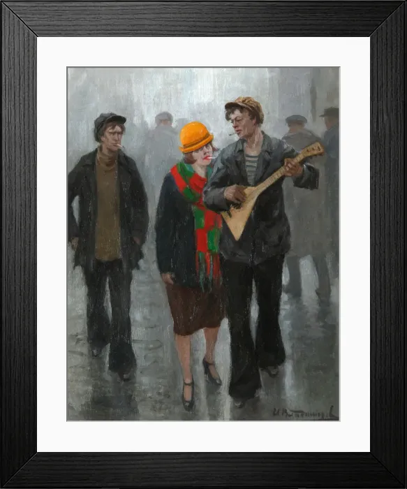 Framed Print : A Young Couple, 1920s. Artist: Vladimirov, Ivan Alexeyevich (1869-1947) Framed Print : A Young Couple, 1920s. Artist: Vladimirov, Ivan Alexeyevich (1869-1947)