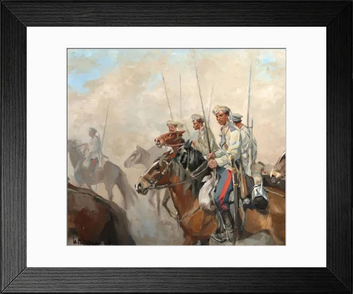 Framed Print : Cossacks, 1910s. Artist: Vladimirov, Ivan Alexeyevich (1869-1947) Framed Print : Cossacks, 1910s. Artist: Vladimirov, Ivan Alexeyevich (1869-1947)