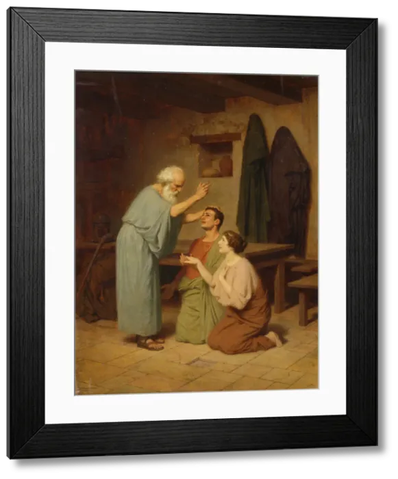Framed Print : Be blessed!, 1900. Artist: Bakalowicz, Stepan Vladislavovich (1857-1947) Framed Print : Be blessed!, 1900. Artist: Bakalowicz, Stepan Vladislavovich (1857-1947)