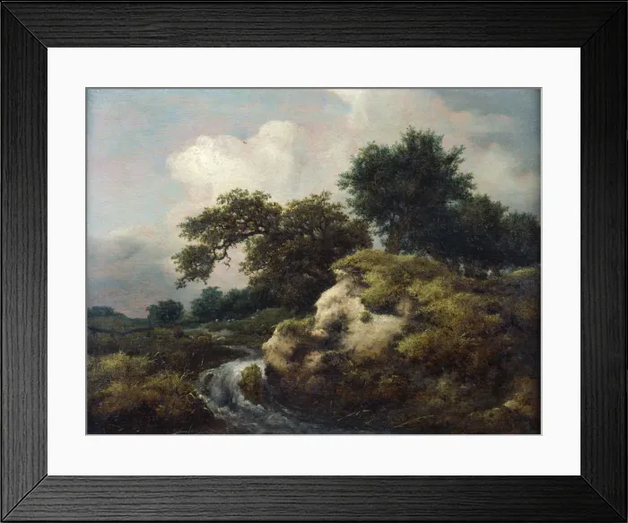 Framed Print : Landscape with Dune and Small Waterfall. Artist: Ruisdael, Jacob Isaacksz, van (1628 / 29-1682) Framed Print : Landscape with Dune and Small Waterfall. Artist: Ruisdael, Jacob Isaacksz, van (1628 / 29-1682)