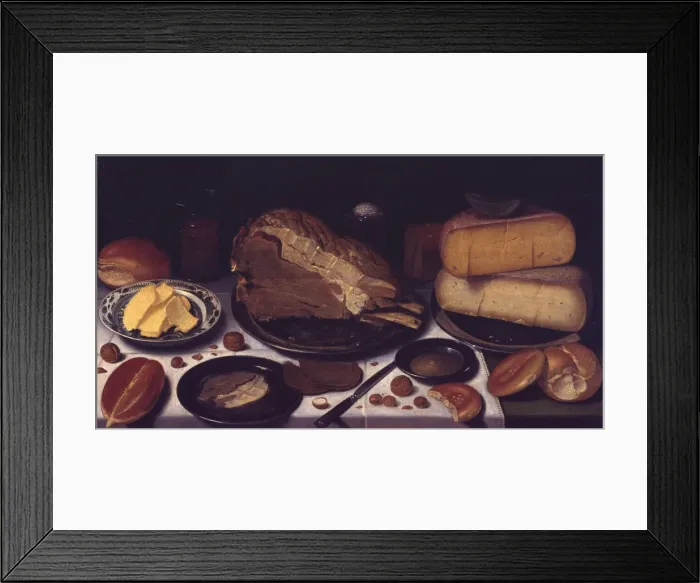 Framed Print : Breakfast, 1615-1620. Artist: Schooten, Floris, van (ca. 1590-after 1655) Framed Print : Breakfast, 1615-1620. Artist: Schooten, Floris, van (ca. 1590-after 1655)
