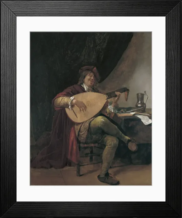 Framed Print : Self-Portrait playing the Lute, ca 1665. Artist: Steen, Jan Havicksz (1626-1679) Framed Print : Self-Portrait playing the Lute, ca 1665. Artist: Steen, Jan Havicksz (1626-1679)