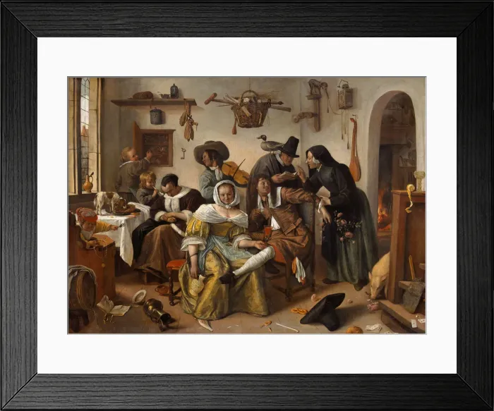 Framed Print : The Topsy-Turvy World (In Weelde Siet Toe), 1663. Artist: Steen, Jan Havicksz (1626-1679) Framed Print : The Topsy-Turvy World (In Weelde Siet Toe), 1663. Artist: Steen, Jan Havicksz (1626-1679)