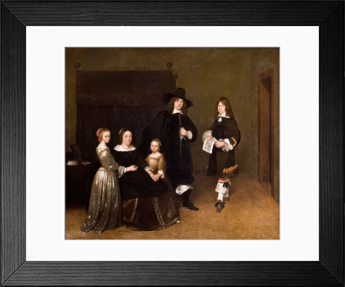 Framed Print : Portrait of a Family, 1656. Artist: Ter Borch, Gerard, the Younger (1617-1681) Framed Print : Portrait of a Family, 1656. Artist: Ter Borch, Gerard, the Younger (1617-1681)
