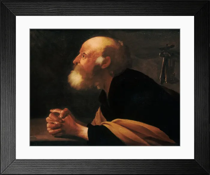 Framed Print : The Repentant Peter, 1616. Artist: Terbrugghen, Hendrick Jansz (1588-1629) Framed Print : The Repentant Peter, 1616. Artist: Terbrugghen, Hendrick Jansz (1588-1629)
