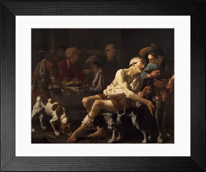 Framed Print : The Rich Man and the Poor Lazarus, 1625. Artist: Terbrugghen, Hendrick Jansz (1588-1629) Framed Print : The Rich Man and the Poor Lazarus, 1625. Artist: Terbrugghen, Hendrick Jansz (1588-1629)