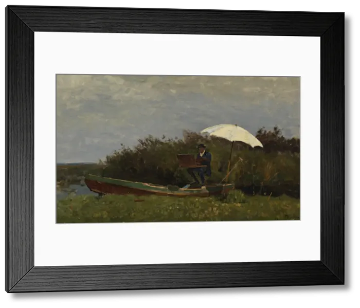 Framed Print : The Painter Gabriel Working in a Boat, 1882. Artist: Tholen, Willem Bastiaan (1860-1931) Framed Print : The Painter Gabriel Working in a Boat, 1882. Artist: Tholen, Willem Bastiaan (1860-1931)
