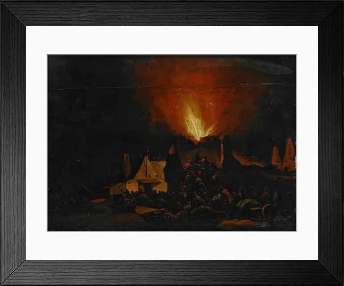 Framed Print : Nightfire, 1660. Artist: Vosmaer, Daniel (1622-1669 / 70) Framed Print : Nightfire, 1660. Artist: Vosmaer, Daniel (1622-1669 / 70)