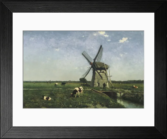 Framed Print : Landscape with Windmill near Schiedam, 1873. Artist: Weissenbruch, Hendrik Johannes (Jan Hendrik) (1824-1903) Framed Print : Landscape with Windmill near Schiedam, 1873. Artist: Weissenbruch, Hendrik Johannes (Jan Hendrik) (1824-1903)