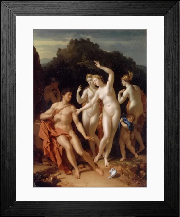 Framed Print : The Judgement of Paris, 1716. Artist: Werff, Adriaen van der (1659-1722) Framed Print : The Judgement of Paris, 1716. Artist: Werff, Adriaen van der (1659-1722)