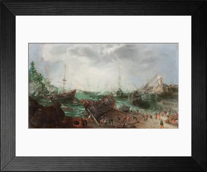 Framed Print : Harbour scene, c. 1615. Artist: Willaerts, Adam (1577-1664) Framed Print : Harbour scene, c. 1615. Artist: Willaerts, Adam (1577-1664)
