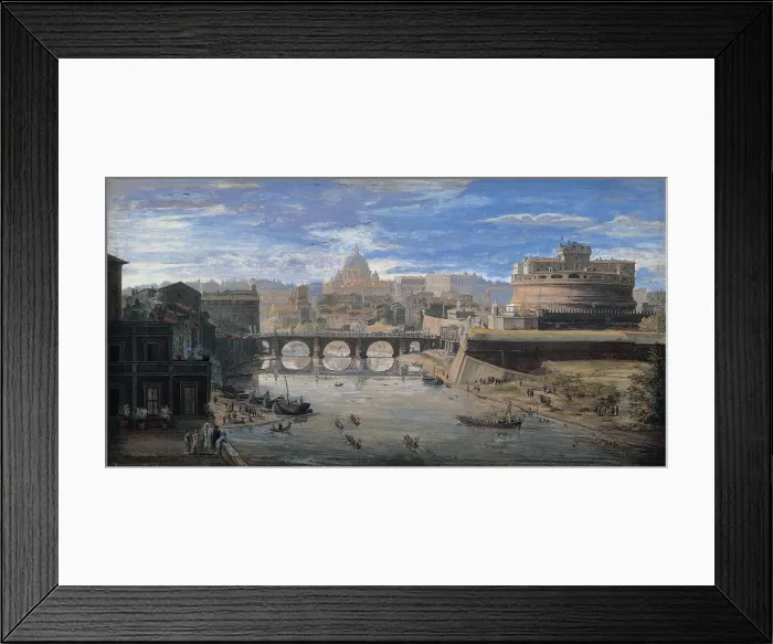 Framed Print : View of Tor di Nona, um 1700. Artist: Wittel (Vanvitelli), Caspar Adriaensz. van (1656-1736)