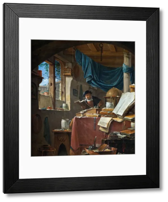 Framed Print : A scholar in his Study. Artist: Wyck, Thomas (ca. 1616-1677) Framed Print : A scholar in his Study. Artist: Wyck, Thomas (ca. 1616-1677)