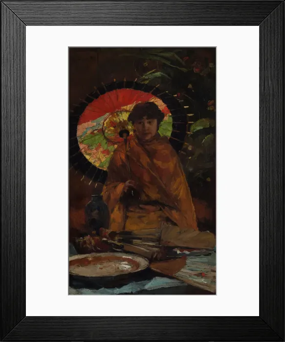 Framed Print : Girl with Japanese parasol, ca 1899. Artist: Zwart, Willem de (862-1931) Framed Print : Girl with Japanese parasol, ca 1899. Artist: Zwart, Willem de (862-1931)