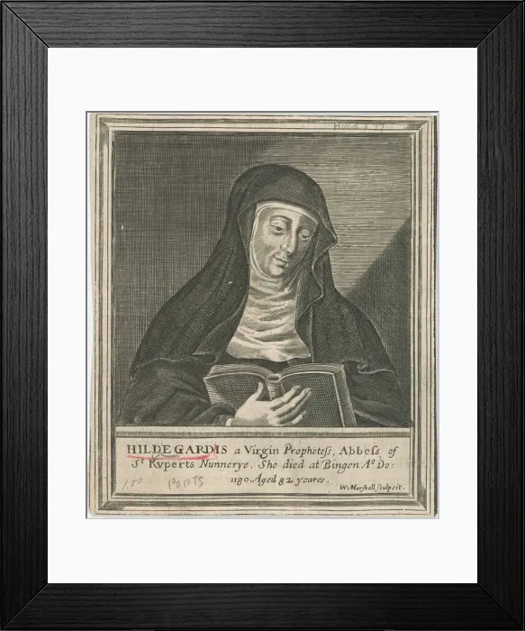 Framed Print : Hildegard of Bingen, 17th century. Artist: Anonymous Framed Print : Hildegard of Bingen, 17th century. Artist: Anonymous
