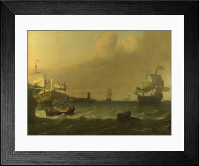 Framed Print : Dutch Men-of-war entering a Mediterranean Port, 1681. Artist: Bakhuizen, Ludolf (1630-1708) Framed Print : Dutch Men-of-war entering a Mediterranean Port, 1681. Artist: Bakhuizen, Ludolf (1630-1708)