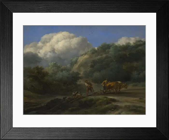 Framed Print : A Man and a Youth ploughing with Oxen, c. 1650. Artist: Berchem, Nicolaes (Claes) Pietersz, the Elder (1620-1683) Framed Print : A Man and a Youth ploughing with Oxen, c. 1650. Artist: Berchem, Nicolaes (Claes) Pietersz, the Elder (1620-1683)