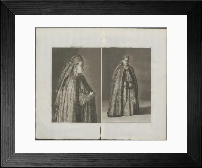 Framed Print : Russian woman (From: Reizen over Moskovie), 1711. Artist: Bruijn, Cornelis de (1652-1727) Framed Print : Russian woman (From: Reizen over Moskovie), 1711. Artist: Bruijn, Cornelis de (1652-1727)