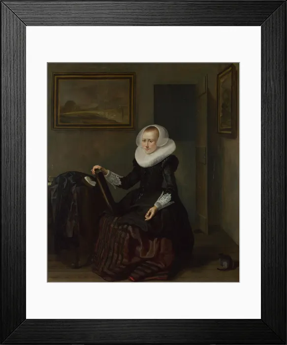 Framed Print : A Woman holding a Mirror, 1625. Artist: Codde, Pieter (1599-1678) Framed Print : A Woman holding a Mirror, 1625. Artist: Codde, Pieter (1599-1678)