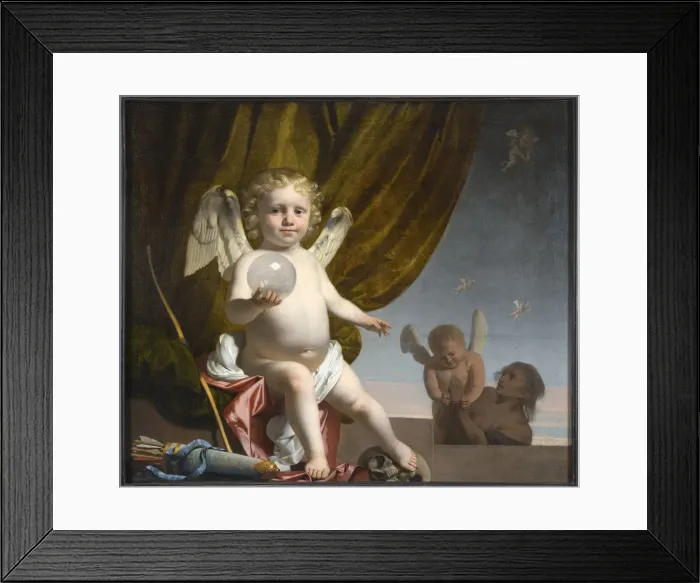 Framed Print : Amor Holding a Glass Orb, 1650-1660. Artist: Everdingen, Caesar Boetius van (1616-1678) Framed Print : Amor Holding a Glass Orb, 1650-1660. Artist: Everdingen, Caesar Boetius van (1616-1678)