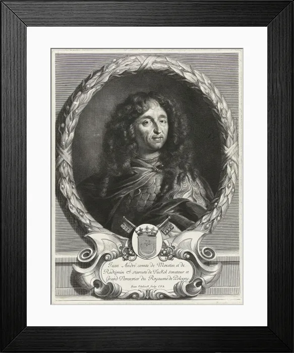 Framed Print : Portrait of the poet Jan Andrzej Morsztyn (1621-1693), 1670s. Artist: Edelinck, Jan (1643-1680) Framed Print : Portrait of the poet Jan Andrzej Morsztyn (1621-1693), 1670s. Artist: Edelinck, Jan (1643-1680)