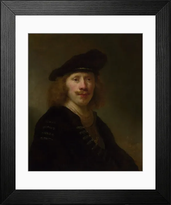Framed Print : Self Portrait at the Age of 24, 1639. Artist: Flinck, Govaert (1615-1660) Framed Print : Self Portrait at the Age of 24, 1639. Artist: Flinck, Govaert (1615-1660)