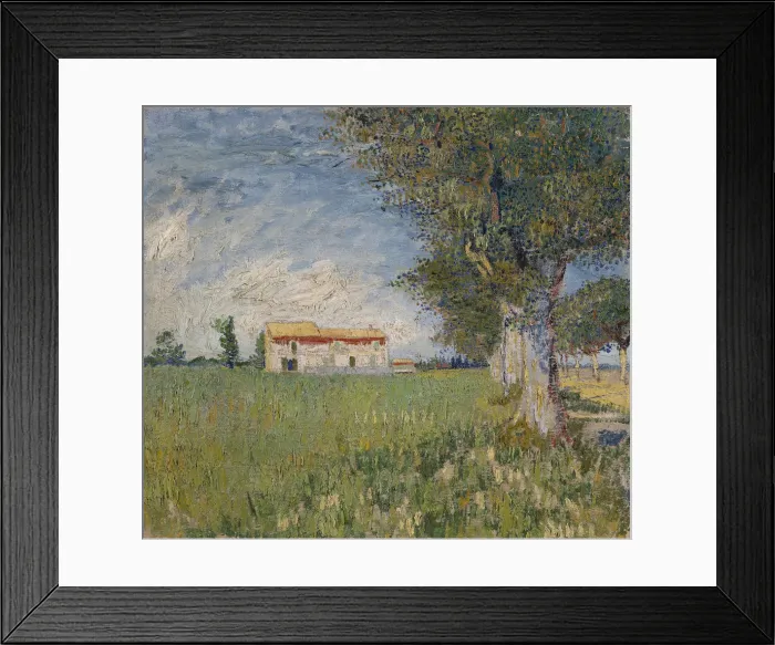 Framed Print : Farmhouse in a wheat field, 1888. Artist: Gogh, Vincent, van (1853-1890) Framed Print : Farmhouse in a wheat field, 1888. Artist: Gogh, Vincent, van (1853-1890)