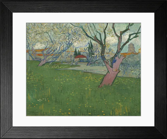 Framed Print : Orchards in blossom, view of Arles, 1889. Artist: Gogh, Vincent, van (1853-1890) Framed Print : Orchards in blossom, view of Arles, 1889. Artist: Gogh, Vincent, van (1853-1890)