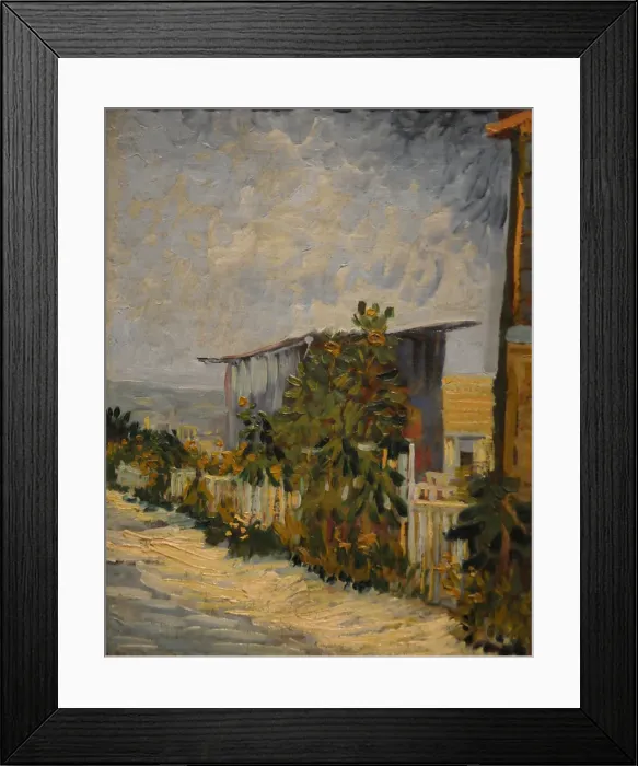 Framed Print : Shed at the Montmartre with sunflower, 1887. Artist: Gogh, Vincent, van (1853-1890) Framed Print : Shed at the Montmartre with sunflower, 1887. Artist: Gogh, Vincent, van (1853-1890)