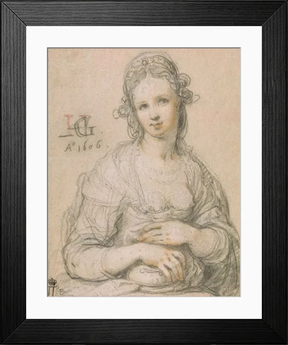 Framed Print : Courtesan, 1606. Artist: Goltzius, Hendrick (1558-1617) Framed Print : Courtesan, 1606. Artist: Goltzius, Hendrick (1558-1617)