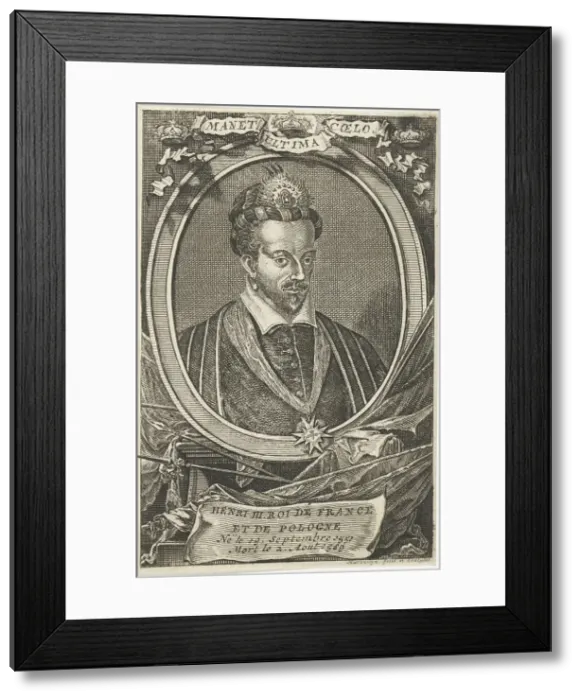 Framed Print : Portrait of Henry III of France, King of Poland and Grand Duke of Lithuania. Artist: Harrewijn, Jacobus (1649-1712) Framed Print : Portrait of Henry III of France, King of Poland and Grand Duke of Lithuania. Artist: Harrewijn, Jacobus (1649-1712)