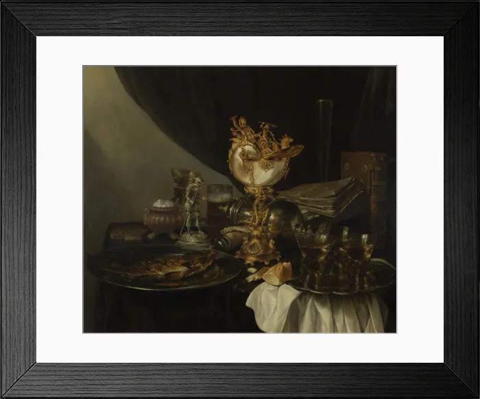 Framed Print : Still Life with a Nautilus Cup, c. 1645. Artist: Heda, Gerrit Willemsz. (c. 1625-1649) Framed Print : Still Life with a Nautilus Cup, c. 1645. Artist: Heda, Gerrit Willemsz. (c. 1625-1649)