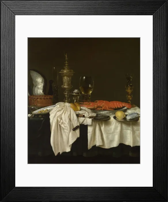 Framed Print : Still Life with a Lobster, c. 1650-1660. Artist: Heda, Willem Claesz (1594-1680) Framed Print : Still Life with a Lobster, c. 1650-1660. Artist: Heda, Willem Claesz (1594-1680)