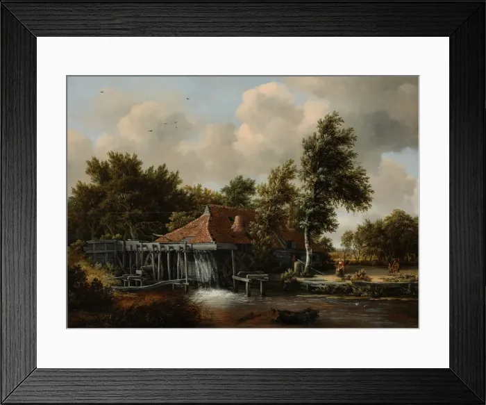 Framed Print : A Watermill, ca 1665. Artist: Hobbema, Meindert (1638-1709) Framed Print : A Watermill, ca 1665. Artist: Hobbema, Meindert (1638-1709)