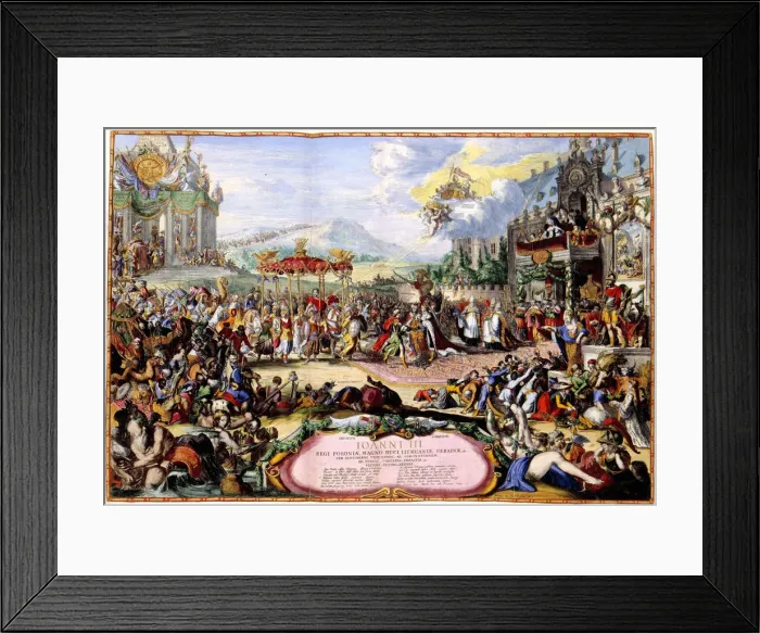 Framed Print : Allegory of King John III Sobieski, 1675. Artist: Hooghe, Romeyn de (1645-1708) Framed Print : Allegory of King John III Sobieski, 1675. Artist: Hooghe, Romeyn de (1645-1708)