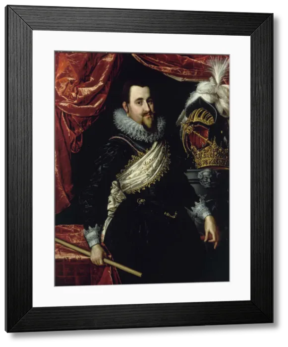 Framed Print : Portrait of King Christian IV of Denmark (1577-1648), c. 1615. Artist: Isaacsz, Pieter (1569-1625) Framed Print : Portrait of King Christian IV of Denmark (1577-1648), c. 1615. Artist: Isaacsz, Pieter (1569-1625)