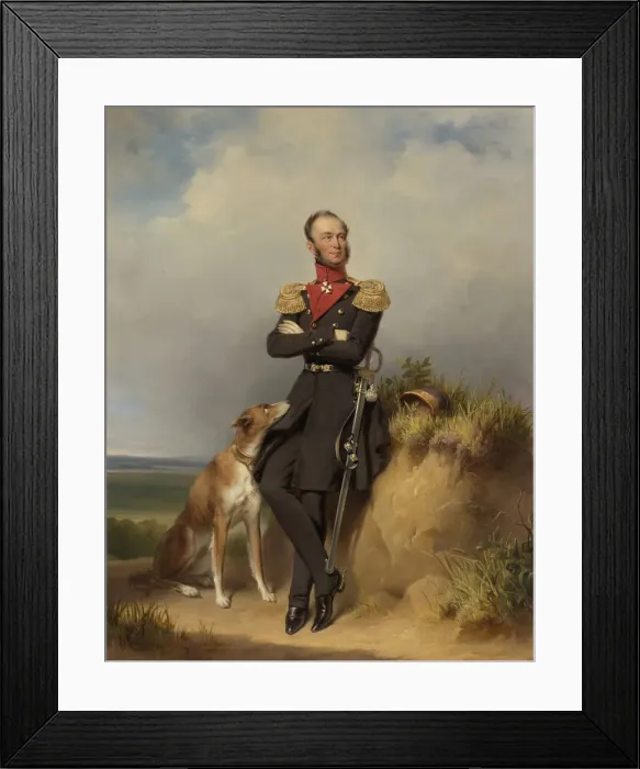 Framed Print : Portrait of King William II of the Netherlands (1792-1849), 1839. Artist: Kruseman, Jan Adam (1804-1862)