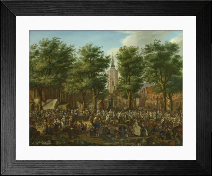 Framed Print : The Grote Markt at The Hague, 1760. Artist: La Fargue, Paulus Constantijn (1729-1782) Framed Print : The Grote Markt at The Hague, 1760. Artist: La Fargue, Paulus Constantijn (1729-1782)