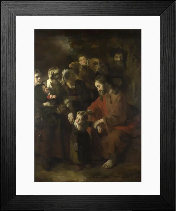 Framed Print : Christ blessing the Children, 1652. Artist: Maes, Nicolaes (1634-1693) Framed Print : Christ blessing the Children, 1652. Artist: Maes, Nicolaes (1634-1693)