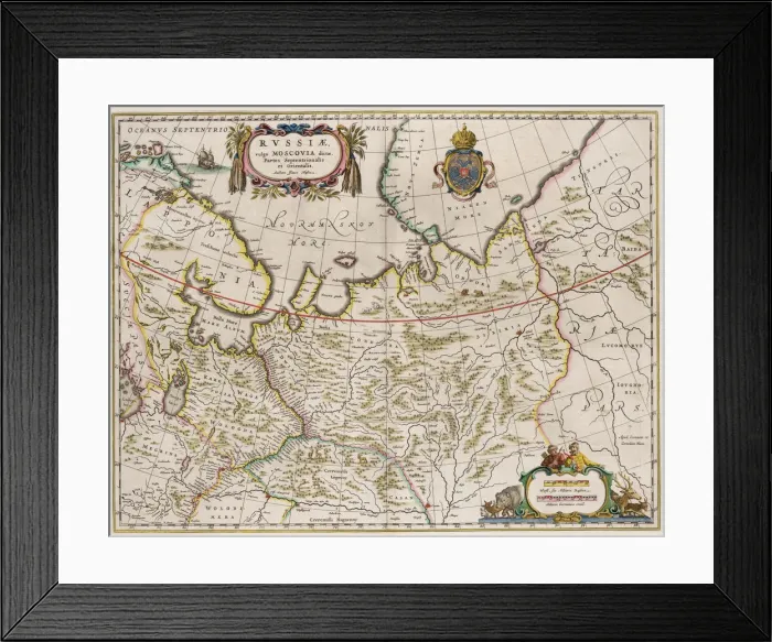Framed Print : Map of Russia (From: Partes Septentrionalis et Orientalis), 1630s. Artist: Massa, Isaac Abrahamsz. (1586-1643) Framed Print : Map of Russia (From: Partes Septentrionalis et Orientalis), 1630s. Artist: Massa, Isaac Abrahamsz. (1586-1643)