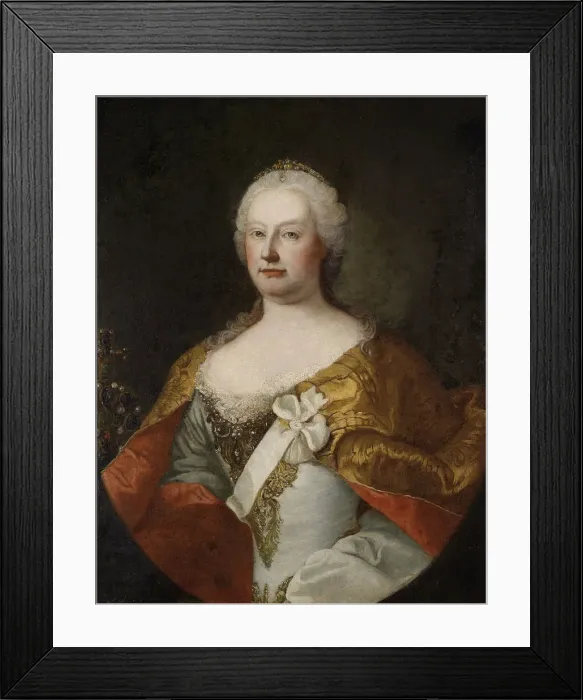Framed Print : Portrait of Empress Maria Theresia of Austria (1717-1780), 1750s. Artist: Meytens, Martin van, the Younger (1695-1770) Framed Print : Portrait of Empress Maria Theresia of Austria (1717-1780), 1750s. Artist: Meytens, Martin van, the Younger (1695-1770)