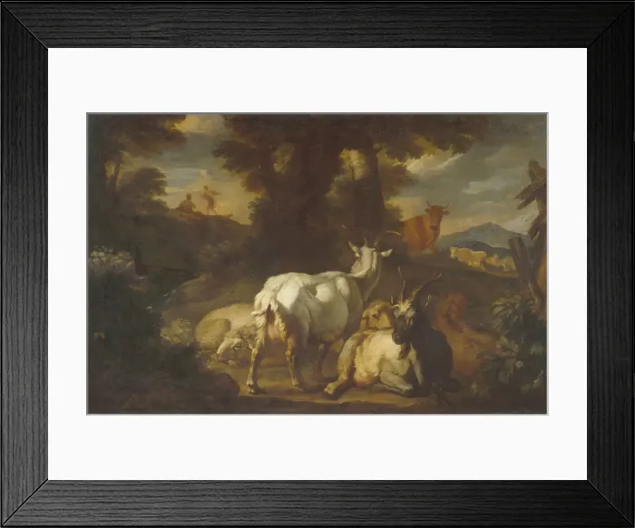 Framed Print : Landscape with Mercury and Battus. Artist: Mulier, Pieter, the Younger (1637-1701)