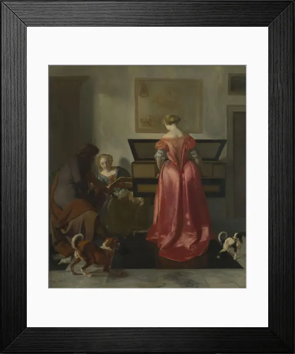 Framed Print : Two Women and a Man making Music, ca 1675. Artist: Ochtervelt, Jacob Lucasz. (1634-1682) Framed Print : Two Women and a Man making Music, ca 1675. Artist: Ochtervelt, Jacob Lucasz. (1634-1682)
