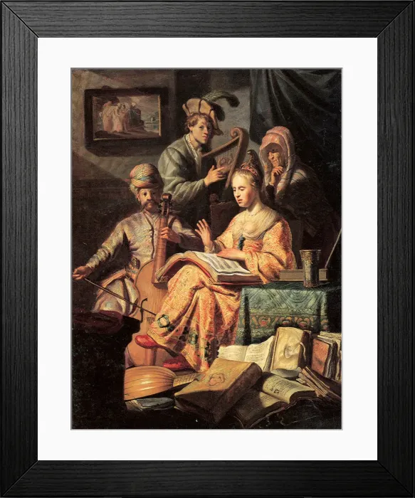 Framed Print : Allegory of Music, 1626. Artist: Rembrandt van Rhijn (1606-1669) Framed Print : Allegory of Music, 1626. Artist: Rembrandt van Rhijn (1606-1669)