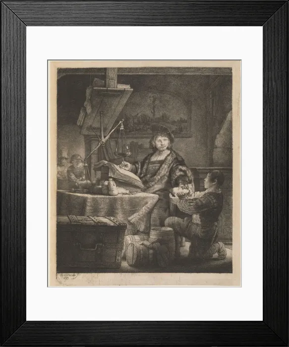 Framed Print : Jan Uytenbogaert, the Goldweigher, 1639. Artist: Rembrandt van Rhijn (1606-1669) Framed Print : Jan Uytenbogaert, the Goldweigher, 1639. Artist: Rembrandt van Rhijn (1606-1669)