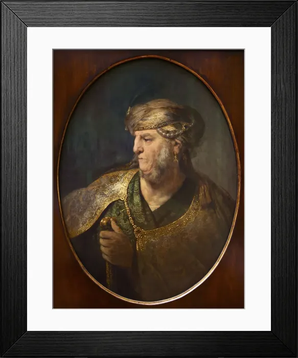 Framed Print : Bust of a Man in Oriental Dress, 1633. Artist: Rembrandt van Rhijn (1606-1669) Framed Print : Bust of a Man in Oriental Dress, 1633. Artist: Rembrandt van Rhijn (1606-1669)