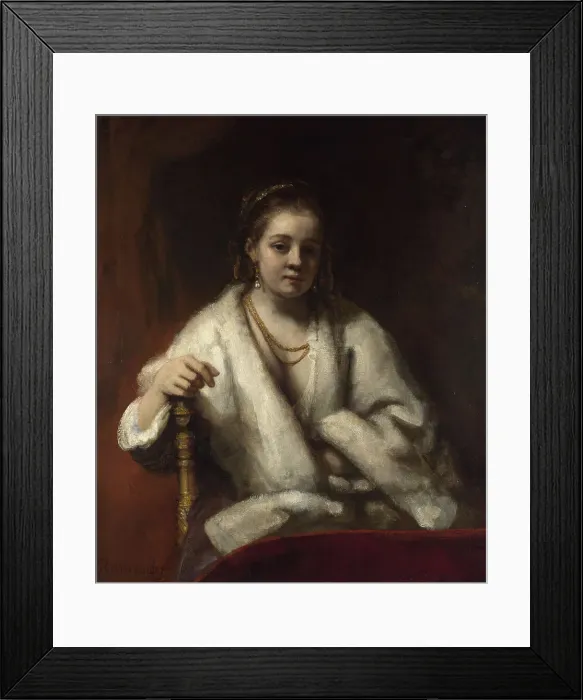 Framed Print : Portrait of Hendrickje Stoffels, c. 1655-1656. Artist: Rembrandt van Rhijn (1606-1669) Framed Print : Portrait of Hendrickje Stoffels, c. 1655-1656. Artist: Rembrandt van Rhijn (1606-1669)