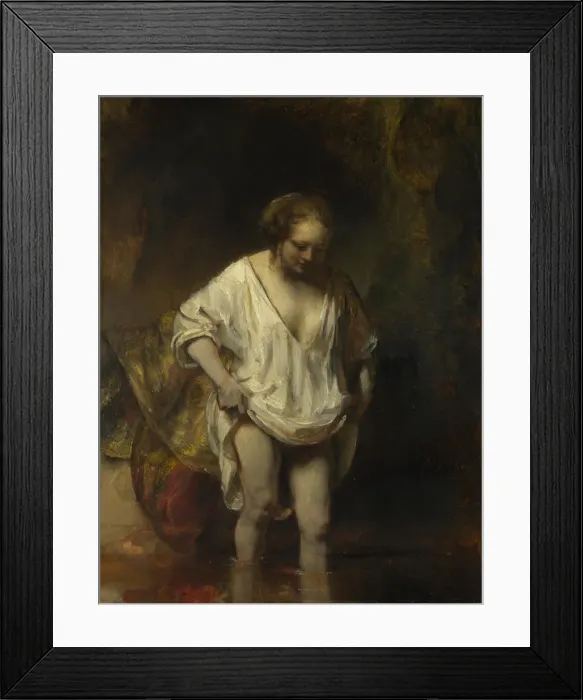 Framed Print : A Woman bathing in a Stream (Hendrickje Stoffels), 1654. Artist: Rembrandt van Rhijn (1606-1669) Framed Print : A Woman bathing in a Stream (Hendrickje Stoffels), 1654. Artist: Rembrandt van Rhijn (1606-1669)