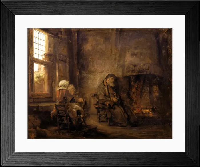 Framed Print : Tobit and Anna waiting for the return of their son, 1659. Artist: Rembrandt van Rhijn (1606-1669) Framed Print : Tobit and Anna waiting for the return of their son, 1659. Artist: Rembrandt van Rhijn (1606-1669)